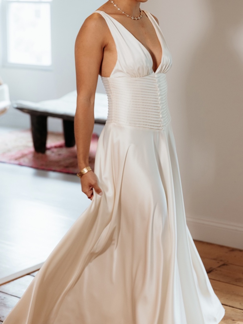 Reformation Arianwen Satin Gown Wedding Dress Fior Di Latte 6 - brand new w tags - Picture 12 of 16